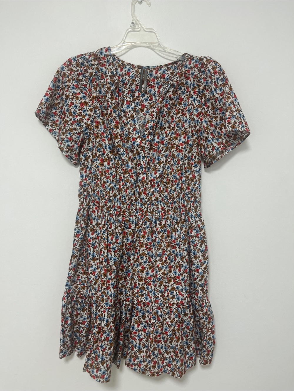 Floral & Colorful Smocked Waist Dress